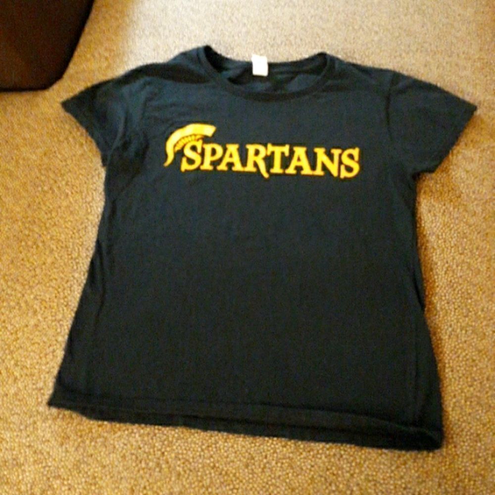 Spartan t shirt, blue and gold, cotton,  small